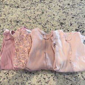 Pink Baby Sleepers - Set of 4